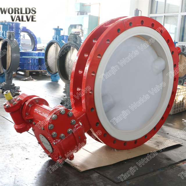 Nodular Cast Iron Di Butterfly Valve with PTFE Seat PFA Liner Disc