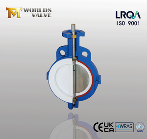 PTFE Fully Lined Wafer Butterfly Valve offered by China OEM Valve Supplier-Tianjin Worlds Valve Co., Ltd.