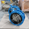 ANSI Class 150 FF RF flanged Double Flanged Butterfly Valve Bonded Rubber Seat