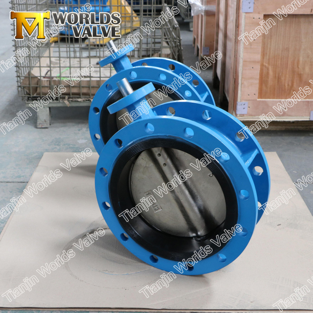 ANSI Class 150 FF RF flanged Double Flanged Butterfly Valve Bonded Rubber Seat