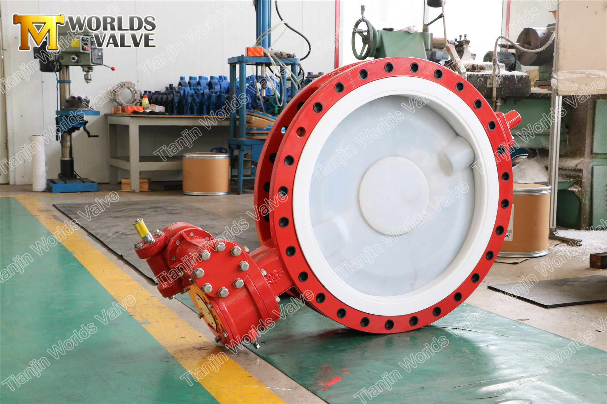 4 A536 A395 DUCTILE IRON PFA U type BUTTERFLY VALVE