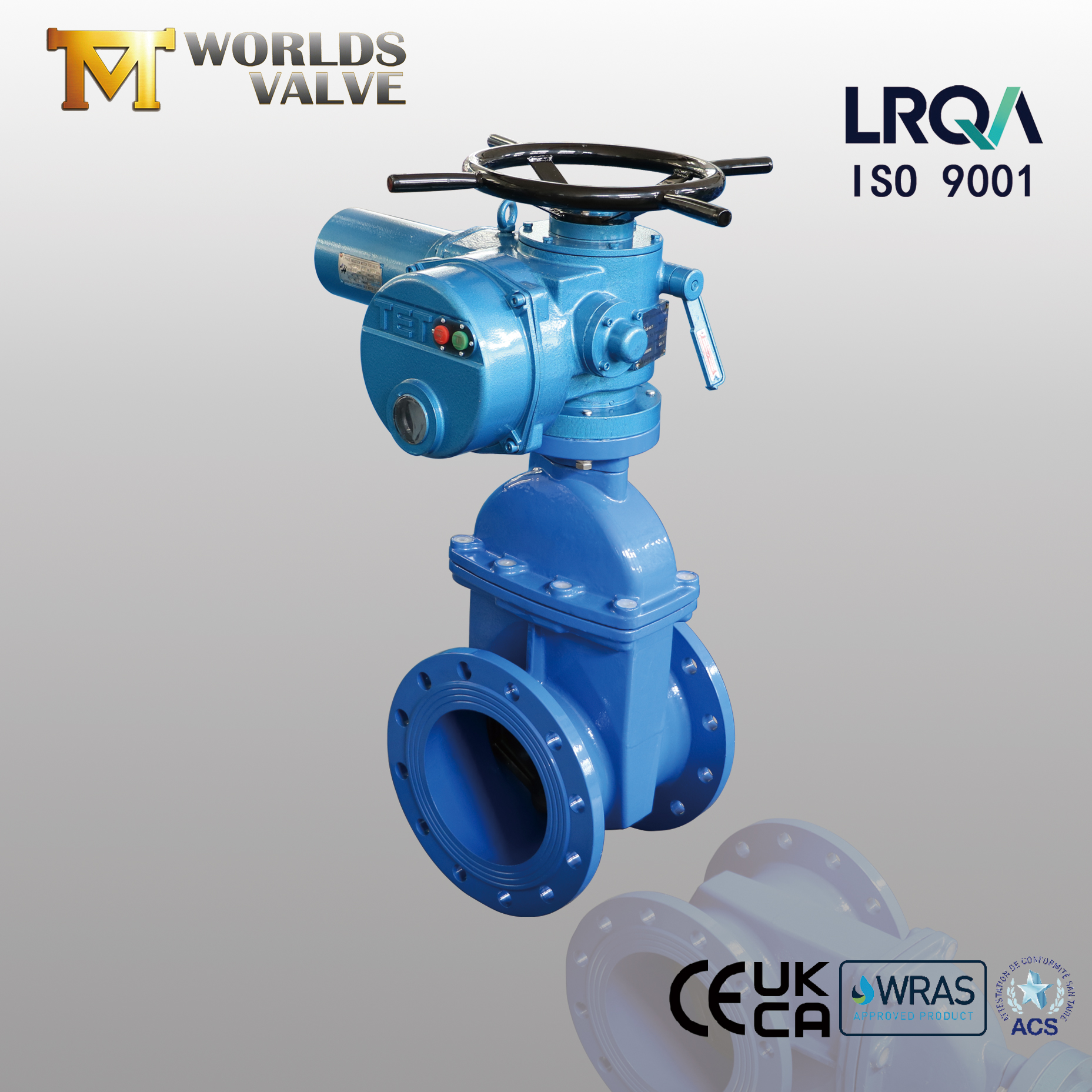 Electric Actuator Non-Rising Stem Gate Valve with Handwheel | Tianjin Worlds Valve OEM