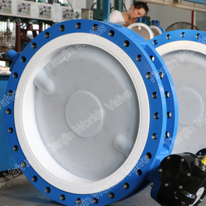 Concentric Double flanged Type PFA lining disc Butterfly Valves 