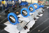 Double flanged U-section butterfly valves with Limit switch pneumatic actuator 