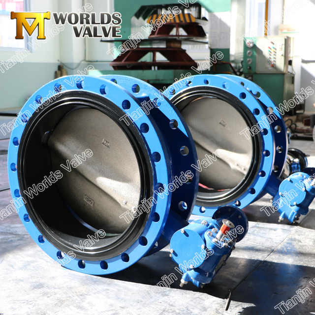 Awwa C504 Double Flanged Ends Butterfly Valve with Gearbox CLASS150