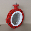 PTFE Coated Full Lug Butterfly Valve Two Pieces Body