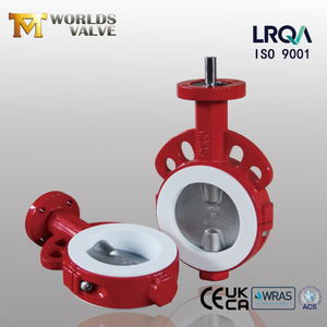 Split Body PTFE Seat Wafer Butterfly Valve with CF8M Disc from China manufacturer