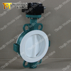 Split Body Full PTFE PFA Lining Flanged Type Butterfly Valve