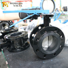 Vulcanized seat double flanged butterfly valve with pinless on disc design 